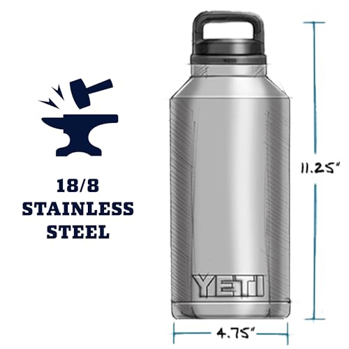 YETI Rambler 64 oz Bottle, Vacuum Insulated, Stainless Steel with Chug Cap, Black