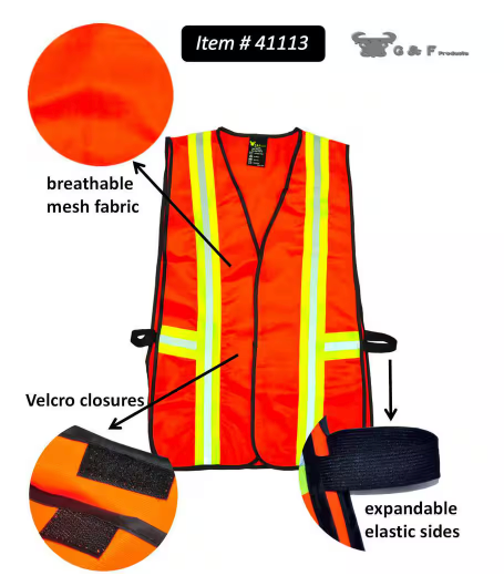 Orange All Industrial Safety Vest with Reflective Strip Neon