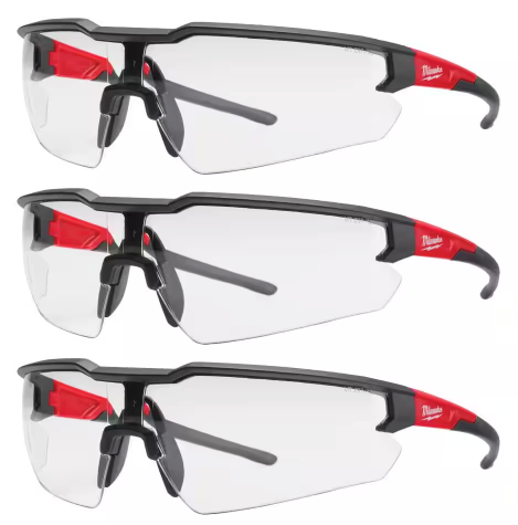 Safety Glasses with Clear Anti-Scratch Lenses (3-Pack)